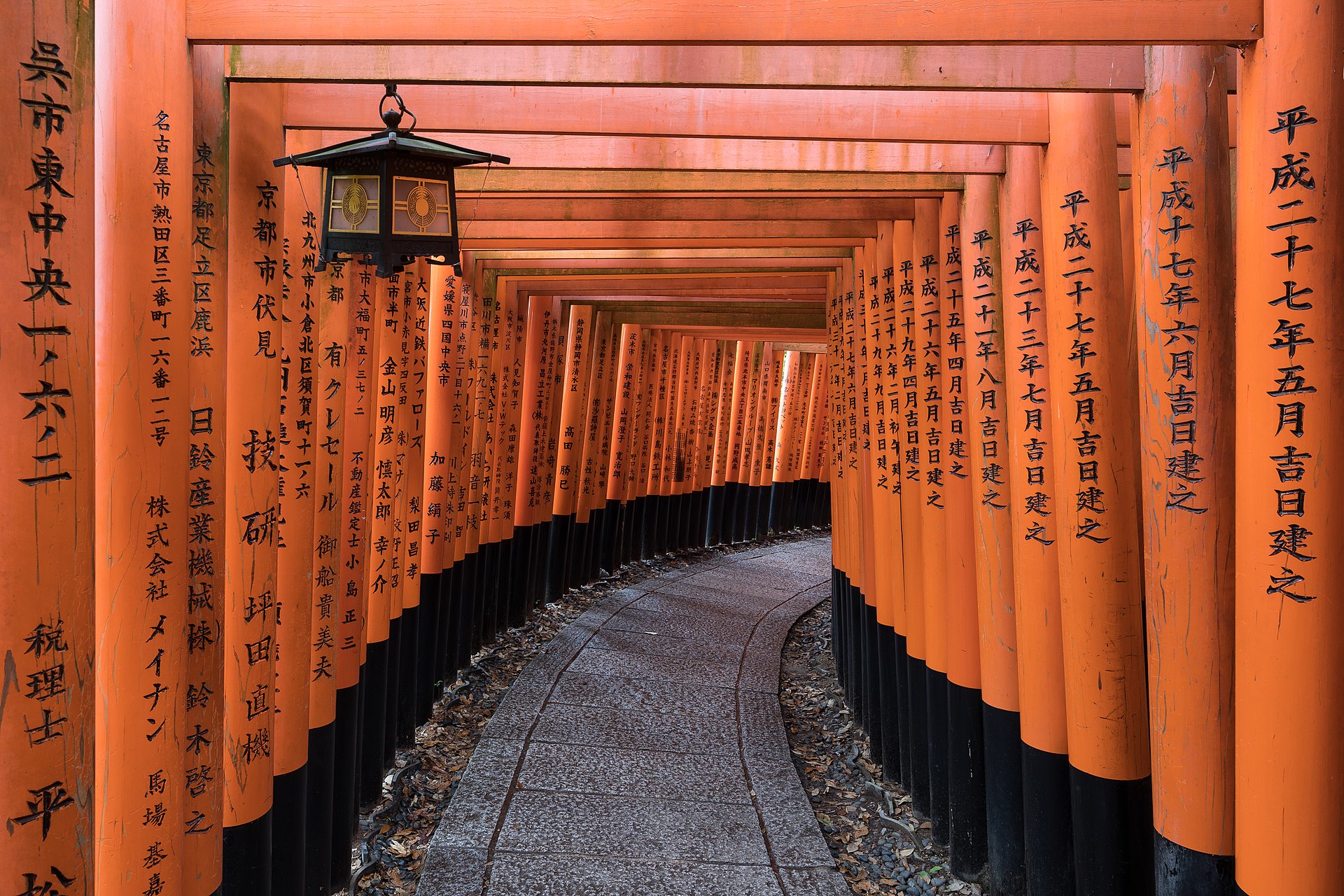Endless vermilion torii gates at Fushimi Inari